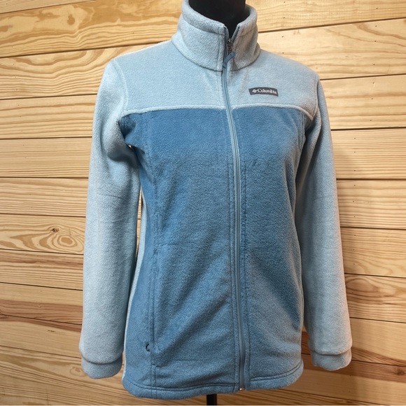 Columbia Other - Columbia Jacket Coat Gray Blue Zip Up Long Sleeve Fleece Youth Large 14-16